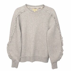 Burberry Gray Kupa Ruffle Crew Neck Sweater